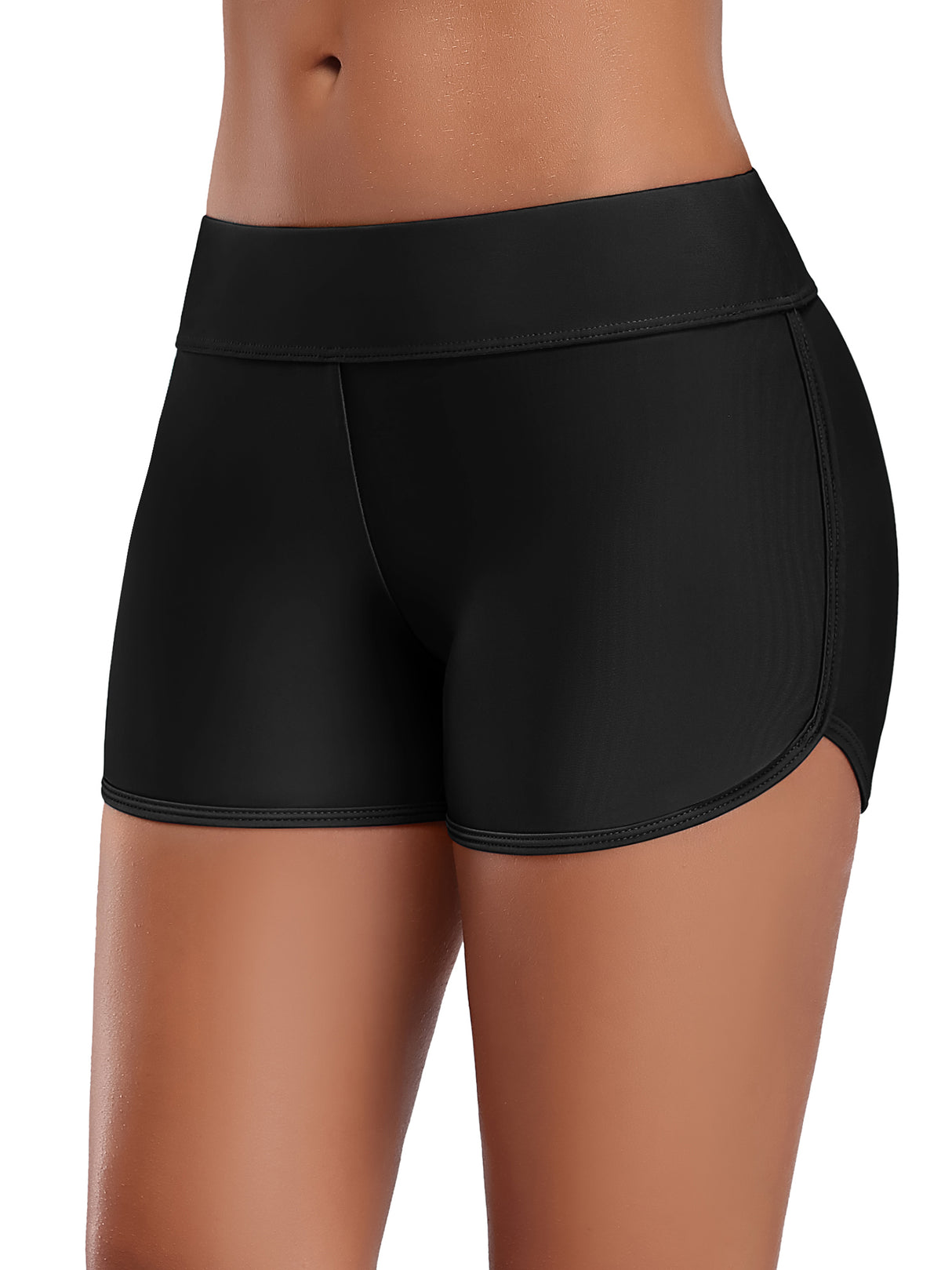 Charmo Swim Shorts for Women Stretchy Board Shorts Solid Tankini Bottoms Sport Swimsuit Bottoms