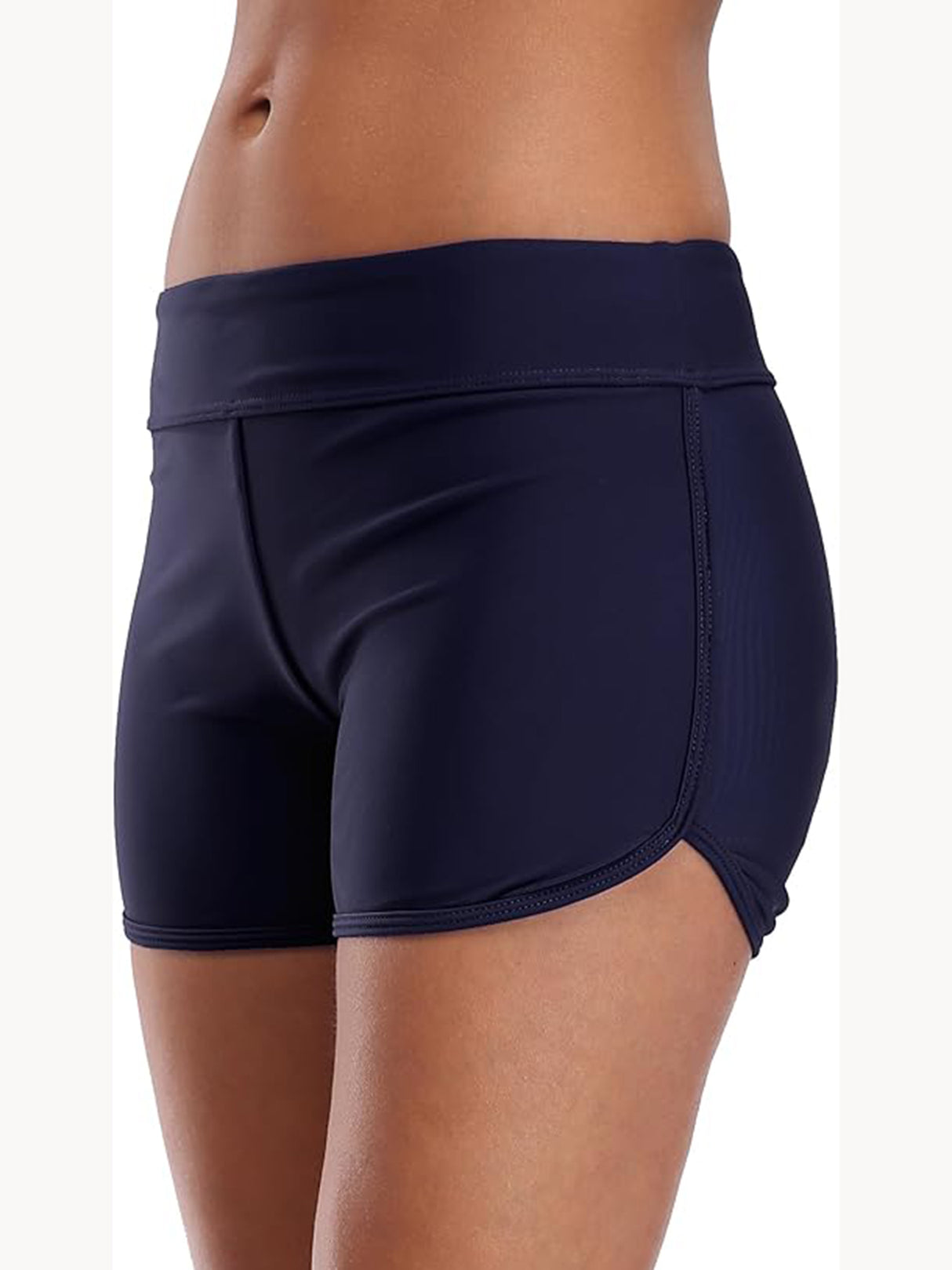 Charmo Swim Shorts for Women Stretchy Board Shorts Solid Tankini Bottoms Sport Swimsuit Bottoms