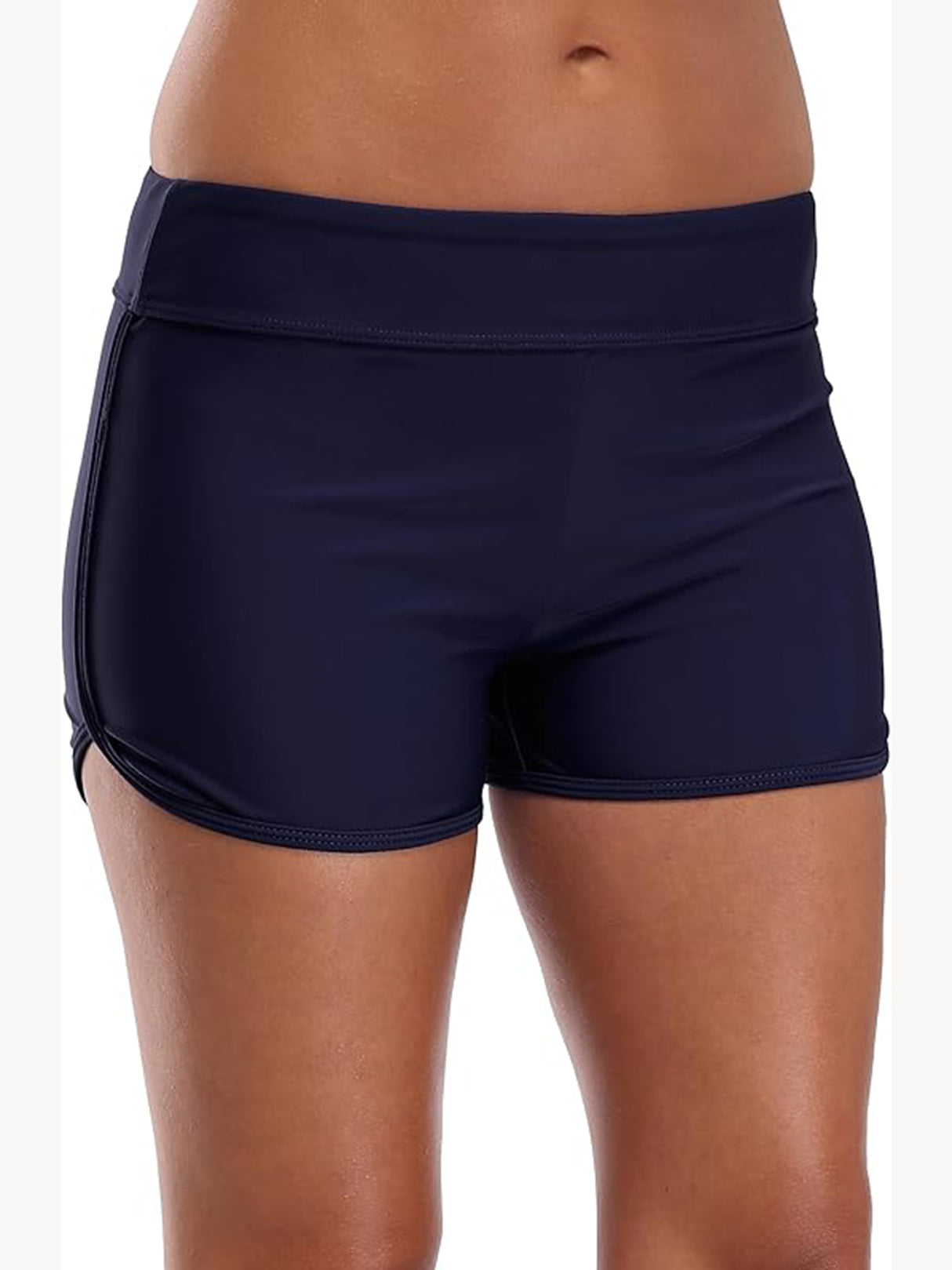 Charmo Swim Shorts for Women Stretchy Board Shorts Solid Tankini Bottoms Sport Swimsuit Bottoms