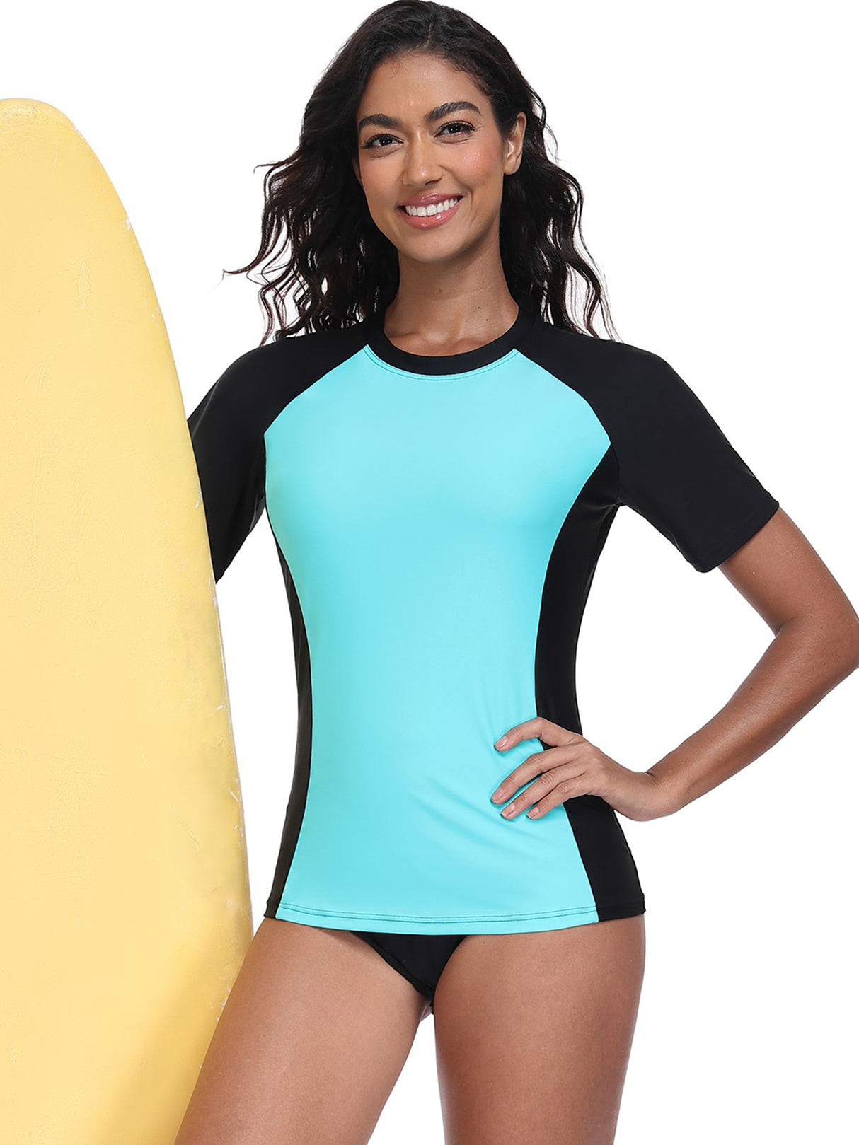 Charmo Short Sleeve Swimsuit Tops for Womens Sun Protection UPF 50+ Rash Guard Quick Dry Swim Shirts