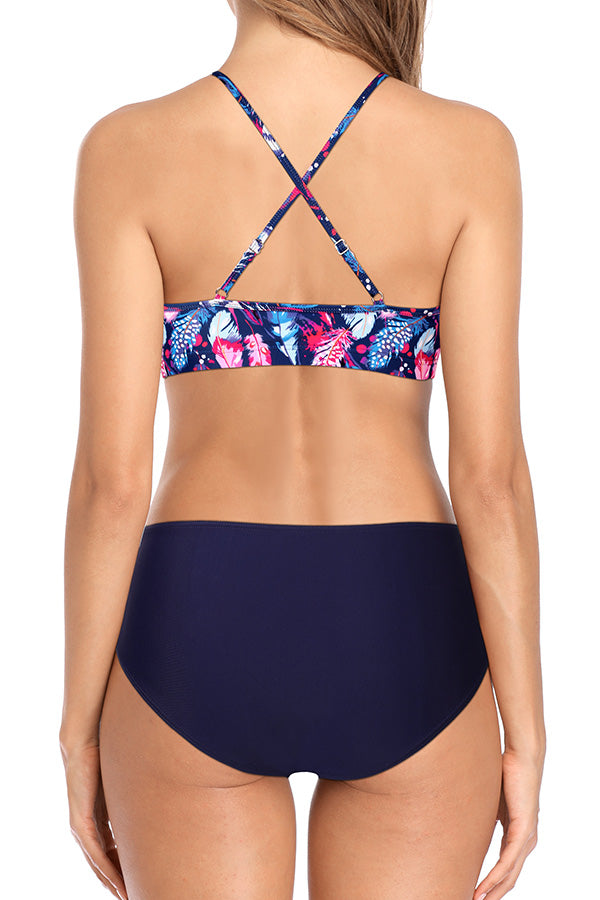 Leopard Cirss Cross Spegatti Strap Bikini Suits