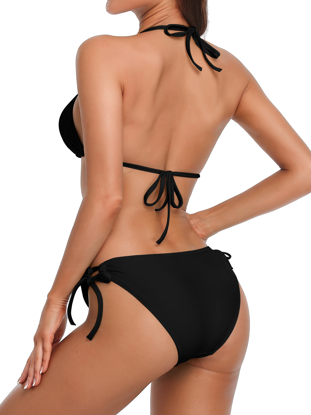 Asoul Women's Halter String Grandient Bikini Sets Two Piece Triangle Swimsuits Sexy High Cut Bathing Suits