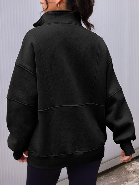 Charmo Women's Half Zip Oversized Sweatshirts Fleece Quarter Zipper Pullover Hoodies 2025 Mock Neck Fall Workout Jacket