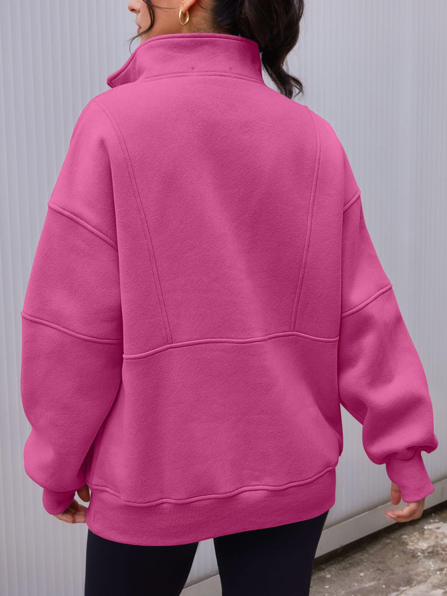 Charmo Women's Half Zip Oversized Sweatshirts Fleece Quarter Zipper Pullover Hoodies 2025 Mock Neck Fall Workout Jacket