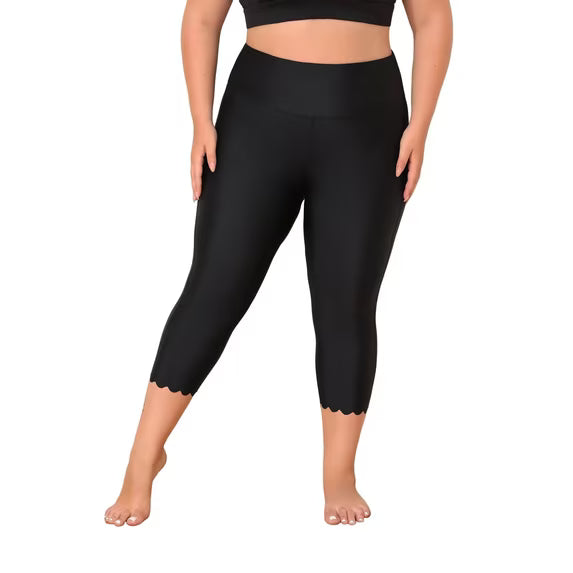Sociala Womens Plus Size High Waisted Swim Pants Sporty Swimming Leggings UPF 50+ Swimsuit Bottoms