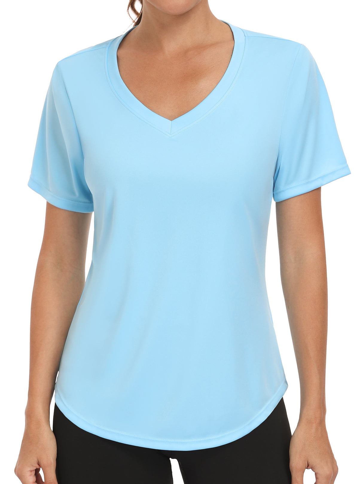 Charmo Womens Shorts Sleeve Swim Shirts UPF 50+ Sun Protection Rashiguard Hiking Runing Shirt Tops