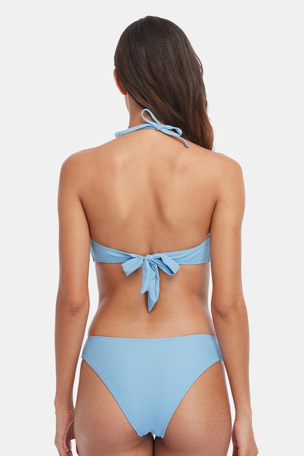 Charmo Circle Ring Back Tie Halter Top Bikini-Charmo