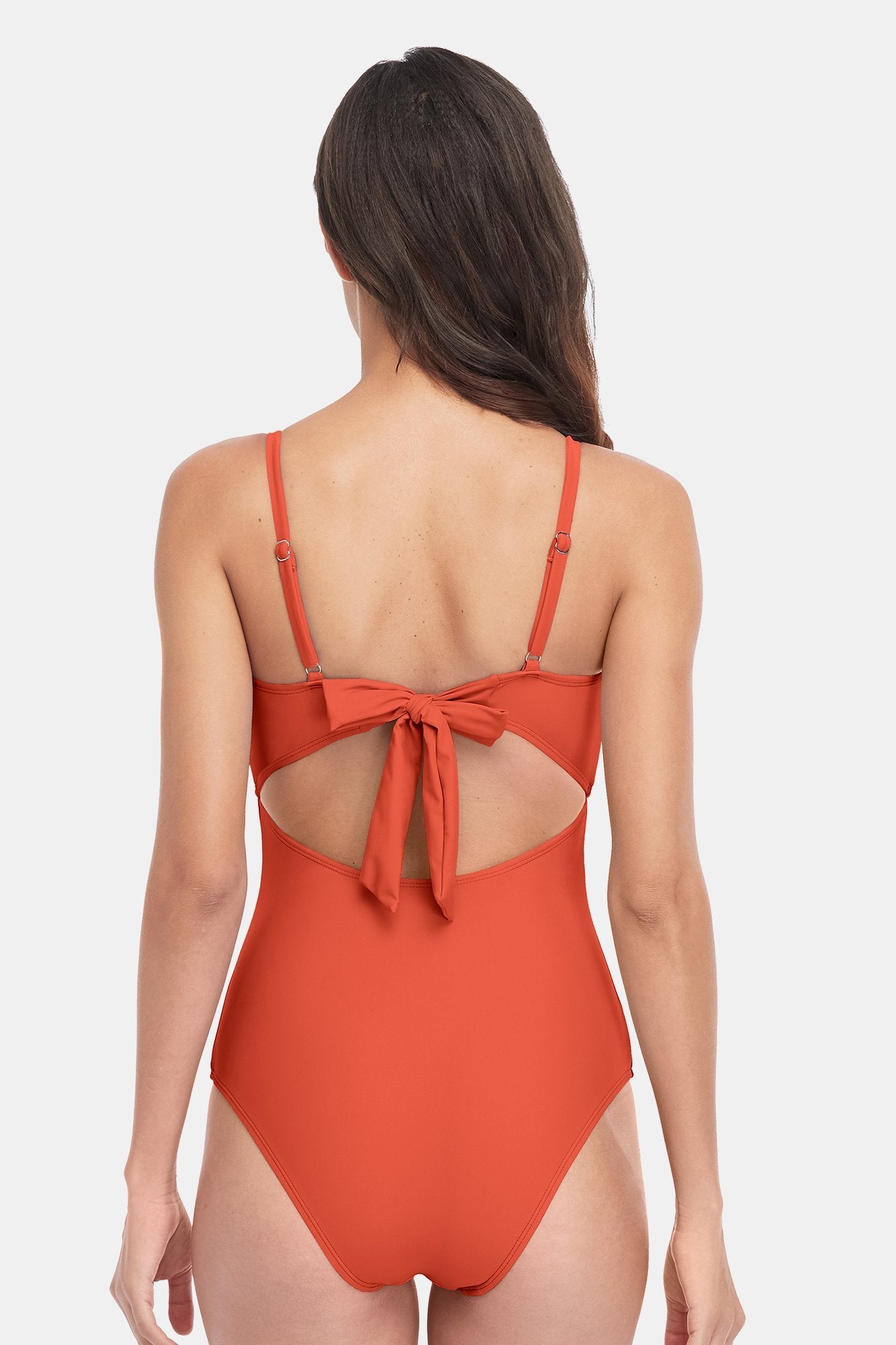 Circle Ring Cut Out Halter One Piece Swimsuit-Charmo