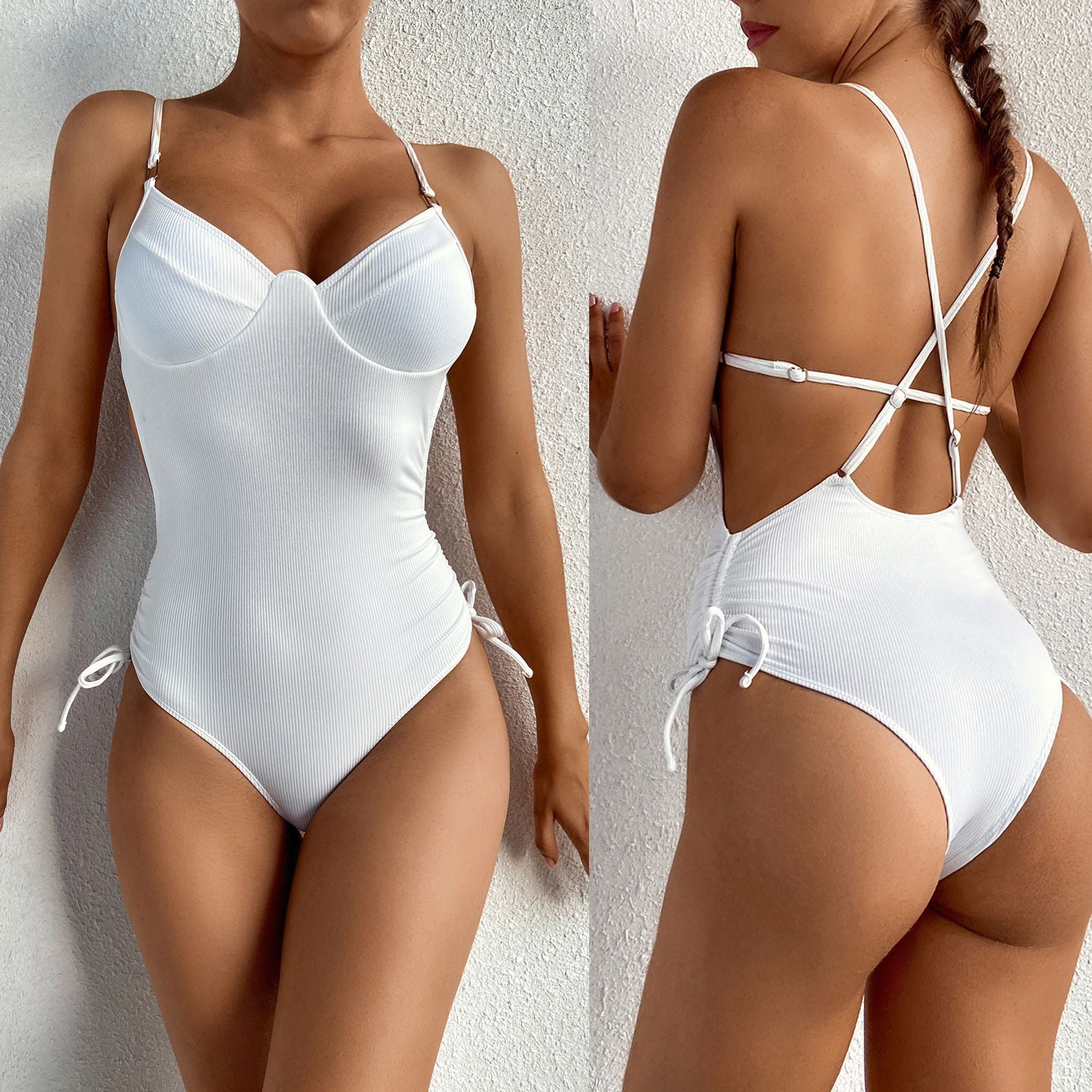 Clearance | Crisscross Back One Piece Swimsuit-Charmo