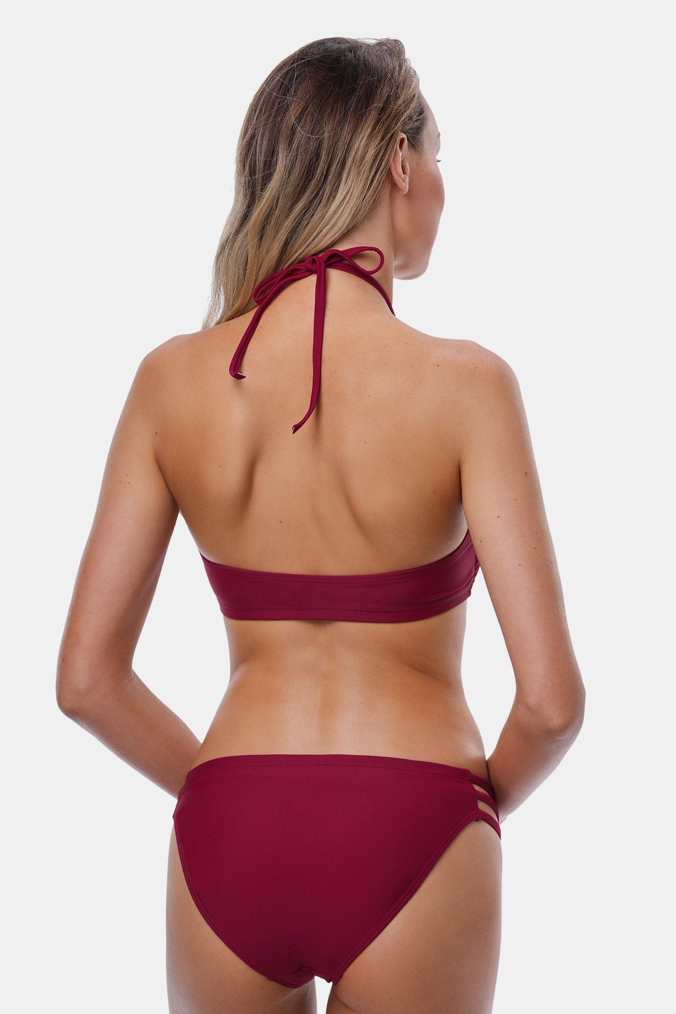 Clearance | Strappy Solid Bikini Set-Charmo