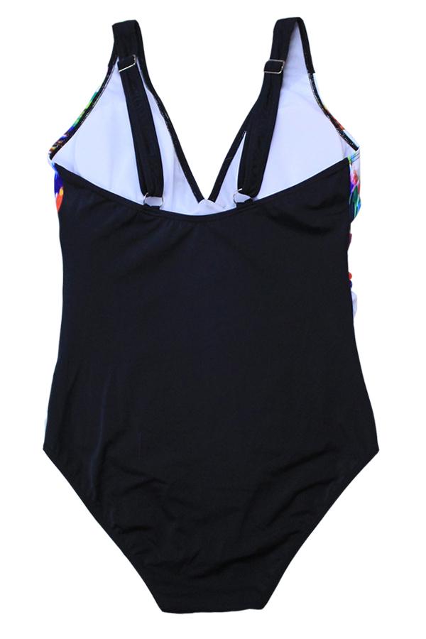 Clearance | V-neck Gradient Printed One Piece Swimsuit-Charmo