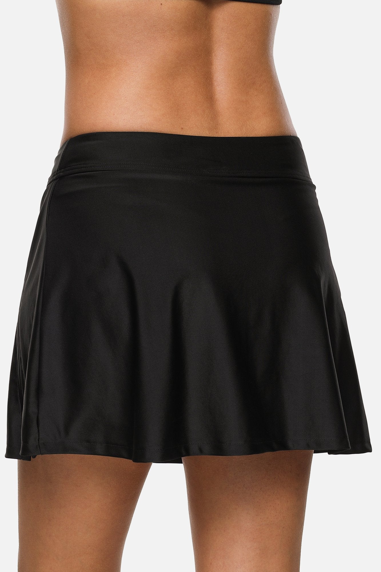 Solid Ruffled Quick Dry Swim Skirts-Charmo