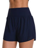 Charmo High Waisted Swim Shorts for Womens UPF 50+ Quick Dry Swim Trunks Tummy Control Swim Bottoms Built-in Boxer