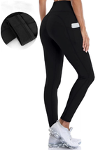 Charmo Fleece Lined Leggings Women Winter Thermal Insulated Leggings High Waist Workout Yoga Pants with Pockets