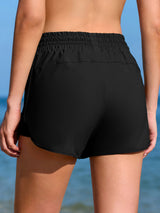 Sociala Womens 2 in 1 Drawstring Swim Shorts Quick Dry Board Shorts with Boxer Liner Pockets Sport Swim Bottoms