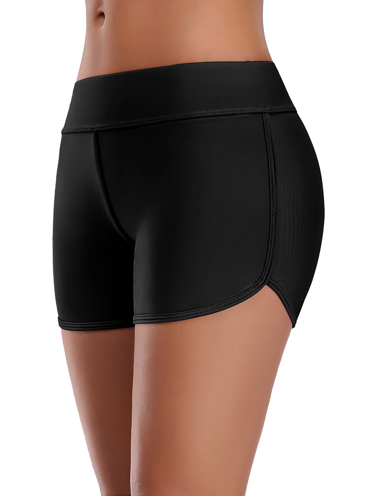 Charmo Swim Shorts for Women Stretchy Board Shorts Solid Tankini Bottoms Sport Swimsuit Bottoms