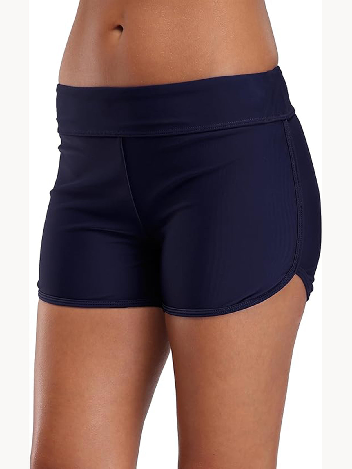 Charmo Swim Shorts for Women Stretchy Board Shorts Solid Tankini Bottoms Sport Swimsuit Bottoms