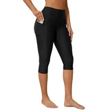 Sociala Women's High Waisted Swim Bottoms Capris Legging Sport Swimming Pants UPF 50+