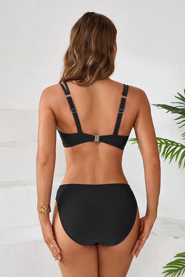 Triangle Backless Bikini For Women Mid Rise Sexy Two Piece Swimsuit