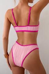 U Neck Cut Out High Cut Backless Bikini