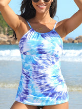 Charmo Women's High Neck Tankini Tops Built-in Bra Only Tummy Control Swimsuit Tops Ruched Swim Tops Without Bottoms