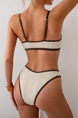 U Neck Cut Out High Cut Backless Bikini