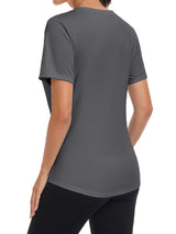 Charmo Womens Shorts Sleeve Swim Shirts UPF 50+ Sun Protection Rashiguard Hiking Runing Shirt Tops