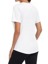 Charmo Womens Shorts Sleeve Swim Shirts UPF 50+ Sun Protection Rashiguard Hiking Runing Shirt Tops