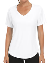 Charmo Womens Shorts Sleeve Swim Shirts UPF 50+ Sun Protection Rashiguard Hiking Runing Shirt Tops