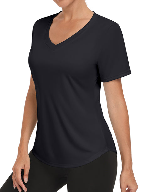 Charmo Womens Shorts Sleeve Swim Shirts UPF 50+ Sun Protection Rashiguard Hiking Runing Shirt Tops