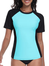Charmo Short Sleeve Swimsuit Tops for Womens Sun Protection UPF 50+ Rash Guard Quick Dry Swim Shirts
