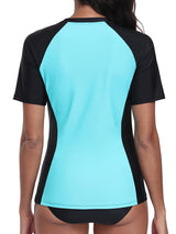 Charmo Short Sleeve Swimsuit Tops for Womens Sun Protection UPF 50+ Rash Guard Quick Dry Swim Shirts