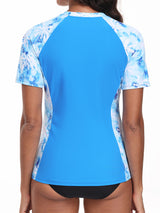 Charmo Short Sleeve Swimsuit Tops for Womens Sun Protection UPF 50+ Rash Guard Quick Dry Swim Shirts