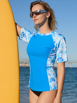 Charmo Short Sleeve Swimsuit Tops for Womens Sun Protection UPF 50+ Rash Guard Quick Dry Swim Shirts