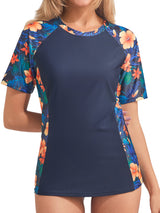 Sociala Women's Printed Active Rash Guard UPF 50+ Sun Protection Swimsuit Bathing Suit Tops Workout Running Tops Shirts