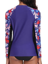 Charmo Womens UPF 50+ Long Sleeve Swimsuit Tops Sun Protection Rashguard Hiking Runing Swim Shirts(No Thumb Holes)