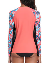 Charmo Womens UPF 50+ Long Sleeve Swimsuit Tops Sun Protection Rashguard Hiking Runing Swim Shirts(No Thumb Holes)