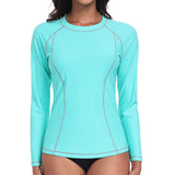 Charmo Women's Long Sleeve Swimsuit Tops Sun Protection UPF 50+ Rash Guards Hiking Runing Athletic Swim Shirts