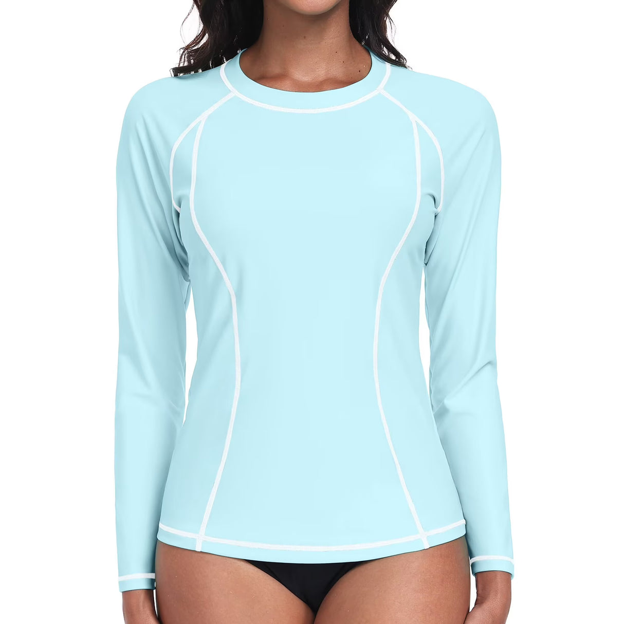 Charmo Women's Long Sleeve Swimsuit Tops Sun Protection UPF 50+ Rash Guards Hiking Runing Athletic Swim Shirts