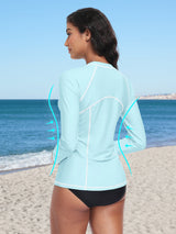 Charmo Women's Long Sleeve Swimsuit Tops Sun Protection UPF 50+ Rash Guards Hiking Runing Athletic Swim Shirts