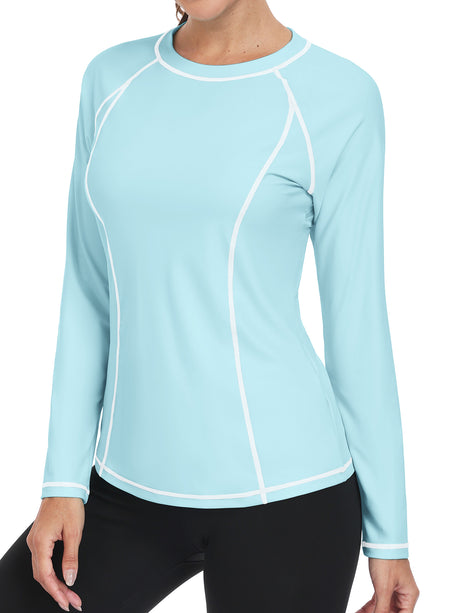 Sociala Rash Guard for Women Long Sleeve Swim Shirt Sun Protection Swimsuit Swim Top