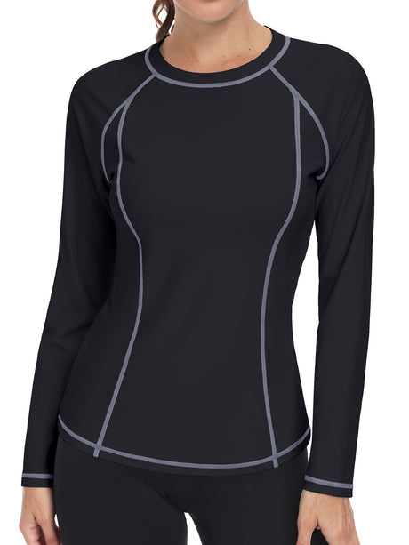 Sociala Rash Guard for Women Long Sleeve Swim Shirt Sun Protection Swimsuit Swim Top