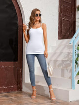 Charmo Womens 3-packs Cotton Scoop Neck Tank Tops Adjustable Spaghetti Strap Undershirts with Shelf Bra