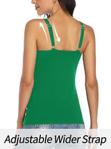 Charmo Wide Straps Tank Tops  Cotton Undershirts with Shelf Bra