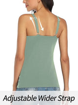 Charmo Wide Straps Tank Tops  Cotton Undershirts with Shelf Bra