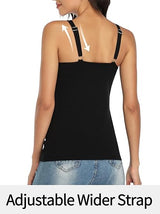 Charmo Wide Straps Tank Tops  Cotton Undershirts with Shelf Bra