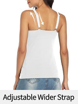 Charmo Wide Straps Tank Tops  Cotton Undershirts with Shelf Bra