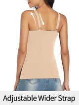 Charmo Wide Straps Tank Tops  Cotton Undershirts with Shelf Bra