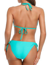 Asoul Women's Halter String Grandient Bikini Sets Two Piece Triangle Swimsuits Sexy High Cut Bathing Suits