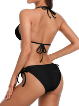 Asoul Women's Halter String Grandient Bikini Sets Two Piece Triangle Swimsuits Sexy High Cut Bathing Suits